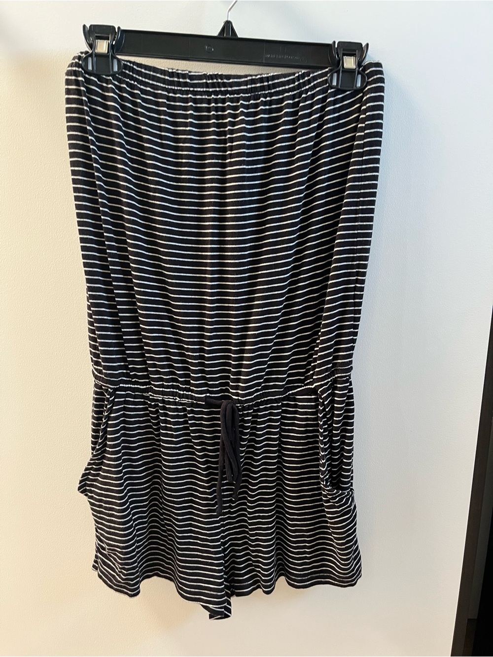 Banana Republic Black and White Striped Women's Shorts Romper